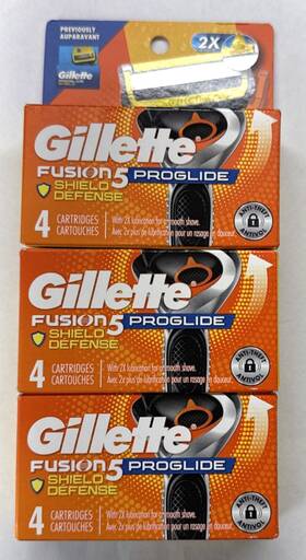 Gillette 470400656147 Fusion 5 Proglide Shield Defense Blade Refills - 12 Cartridges Total