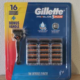 4740003679 Gillette Proglide 5 Plus Razor 16 Cartridges Bonus Handle Black Orange