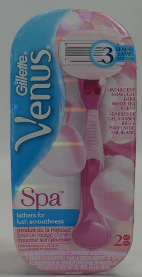 4740030041 Gillette Venus 3 Blade Comfort Glide White Tea 1 Razor And 2 Cartridges Pink New