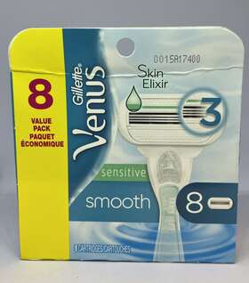 4740066359 Gillette Venus Skin Elixir Smooth Sensitive 3 Blades -8 Ct Cartridges Refill