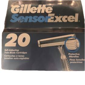49856 Gillette Vintage Sensor Excel Razor Blades 20 Cartridges 1993 Made In Usa #49856