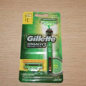Mach3 Gillette 500435141505 Sensitive Aqua Grip Mens Razor With 1 Cartridge Refill