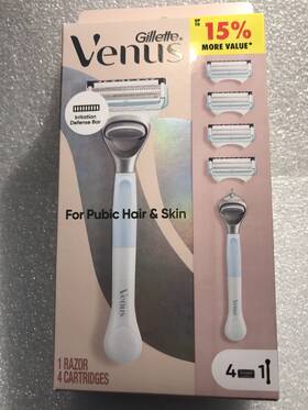 5197a17400 Gillette Venus Pubic Hair And Skin Cartridge Razor White Women 4 Cartridges