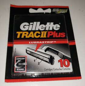 6173968036 Gillette Trac Ii Plus 2-blade Cartridge Blades 10 Cartridges Brand New
