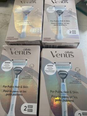 67227 Gillette 4 Venus Intimate Grooming Razors For Women Bikini Trimmer 8 Refills