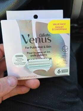 684287 Gillette Venus Pubic Hair And Skin 6-pack Refill Cartridges With Defense Bar