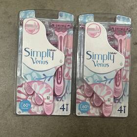 Gillette 702018024636 2 Pack Simply Venus Disposable Womens Razors Travel Legs Body Shaving