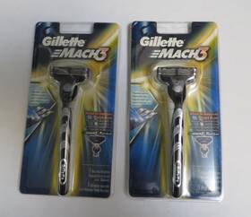 Mach3 Gillette 702018029655 Razor Handle Safety 1 Pre-loaded Cartridge Mach 3 New 2 Pack
