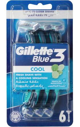 Gillette 702018457281 Blue3 Cool Shaving Razors 6 Pieces