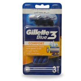 Gillette 702018489664 Blue3 Comfort Razors For Men -3 Count Gel And Pivot