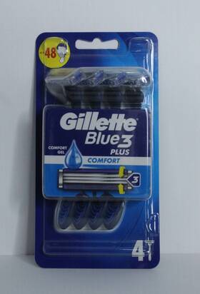 Gillette 702018489817 Blue3 Blue 3 Cool Comfort 4 Disposable Razors With Comfortgel Unopened