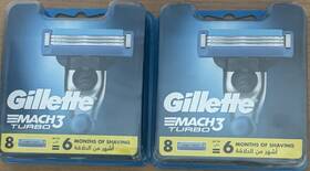 Mach3 Gillette 702018516094 2 Pack Turbo 8 Count Razor Blade Refill Cartridges X Total 16