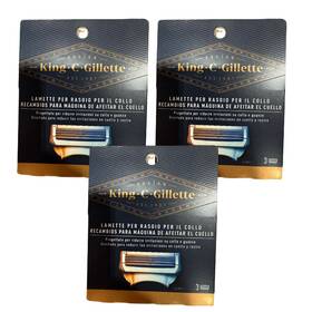 Gillette 702018544646 3-pack King C. Neck Razor Blades Refill Cartridges 100% Brand New