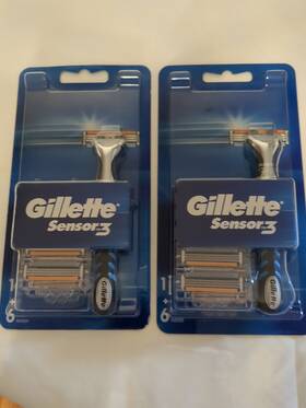 Gillette 702018550807 Sensor 3 Pack Of 2 1 Razor 6 Total 12 Refill Free Shipping