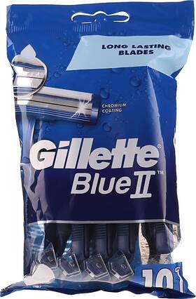 Gillette 702018840755 Blue 2 Disposable Razors With Chromium Coating - 10 Count 2-pack