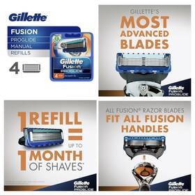 Gillette 702018977819 New Fusion Proglide Manual Refills Mens Razor Blades 4 Cartridges