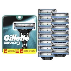 Mach3 Gillette 726084241220 Razor Refills For Men 15 Blade
