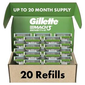Mach3 Gillette 726084524231 Sensitive Mens Razor Blade Refills 20 Count Designed For Sensit
