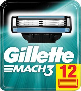 Mach3 Gillette 7702018453122 Razor Blades For Men 12 Pieces