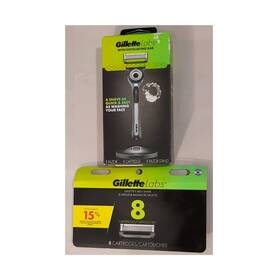 80248022 Gillette Gillettelabs Razor With Exfoliating Bar 8 Refill Cartridges Damaged Packaging
