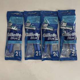 Gillette 888855001432 Ii 2 Blue Plus Razors Less Razor Burn Lot Of 4 New E10