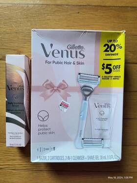 90154355 Gillette Venus Womens Razor For Pubic Hair Skin 2 Cartridges Shave Gel Serum