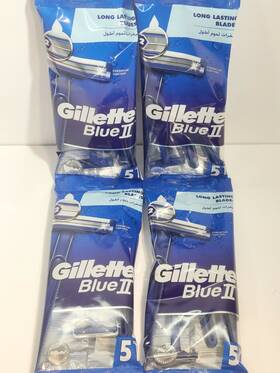 Gillette 902430508339 20 Razors Blue 2 Chrome Coating 5 Pack Each Lubricant