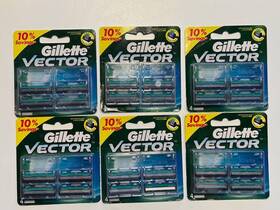 Gillette 902430620703 Vector Twin Blade Cartridges 4 Count Refills X 6 Packs 24 Blades