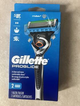 90290372 Gillette Proglide Cartridge Razor 5 Blades Pivoting Head 2 Cartridges