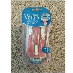90389199 Gillette Venus Sensitive Disposable Razors 3 Blades Skinelixir Pink White Pack