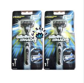 90781909 Gillette 2pk Mach3 Razor Handle Safety 1 Pre-loaded Cartridge New