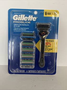 91027327 Gillette Proglide Value Pack Of 6 Refill Cartridges 1 Razor Handle