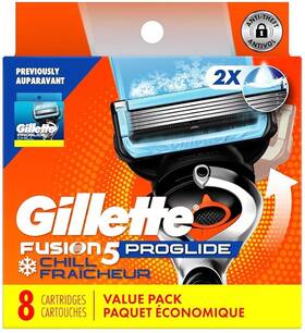 91411666 Gillette Fusion 5 Proglide Proshield Chill Razor Blade Refills - 8 Cartridges