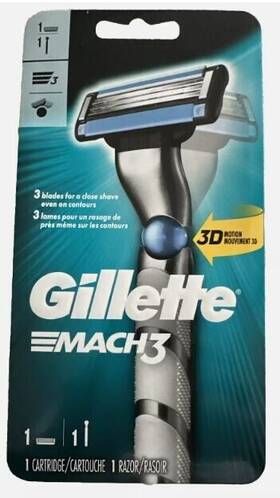 91429200 Gillette Mach3 Razor 1 Handle And Cartridge 3d Motion
