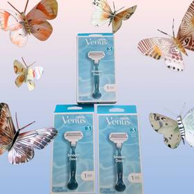91506722 Gillette Venus Razor Lot Of 3 Smooth Doux Blade Cartridge Handle