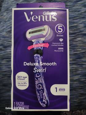 91563582 Gillette New Venus Flex Ball Deluxe Smooth Swirl 5 Blades Razor 1 Cartridge