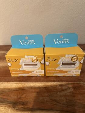 91608070 Gillette Venus Blades Olay Comfort Glide Coconut 5 8 Cartridges-lot Of 2