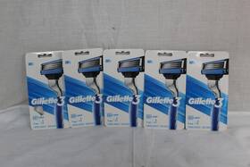 91722746 Gillette 3 Aqua-grip Razor With 1 Cartridge X 5 - New