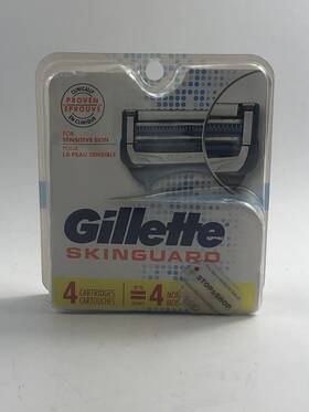 91989724 Gillette Skinguard For Sensitive Skin Razor Blade 4 New Cartridge Refills