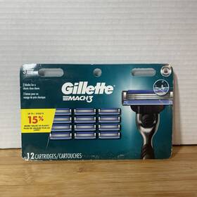 91993560 Gillette Mach 3 Razor Refils 12 Pack