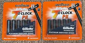 95794759 Gillette 7 Oclock Pii Trac Ii Razor Blade Refills No Lube Strip 5 Cartridges Fs