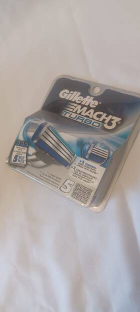 96431354 Gillette Mach3 Turbo Refill Cartridges 5 Pack Stainless Steel Blades Men