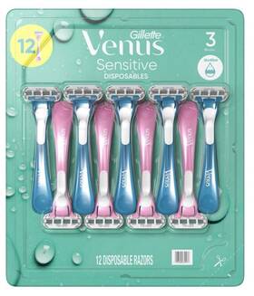 980097160 Gillette Venus Sensitive Disposable Razors 12 Count