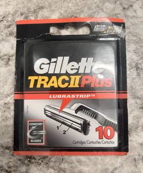 98441183 Gillette Trac Ii Plus Lubrastrip Stainless Steel Razor Blades 10 Cartridges