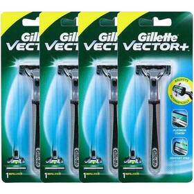 Gillette 987176101976 4x Vector Razor Handle 1 Refill Blade And Pivot Head Fits Atra