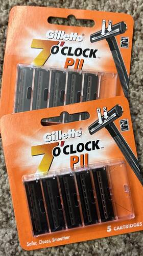 Gillette 987176102027 7 O Clock Pii Trac Ii Razor Blade Refills - 5 Per Package Brand New
