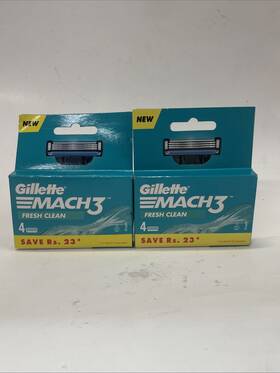 Gillette 987176150455 Mach 3 Manual Shaving Razor Blades 4s Pack Cartridge