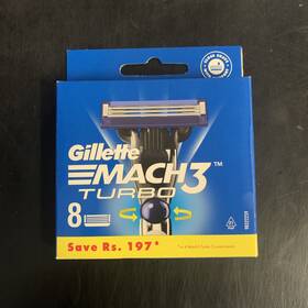 Mach3 Gillette 987176150462 Turbo Razor Blade Refill Cartridges 8 Count