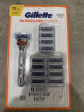 990392639 Gillette Skinguard Power 13 Cartridge Razor With Battery New In Box
