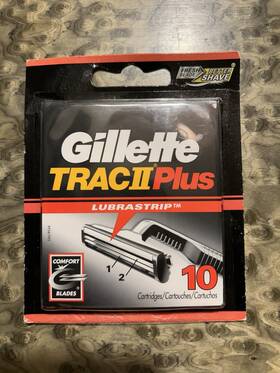 99441815 Gillette Trac Ii Plus Lubrastrip Stainless Steel Razor Blades 10 Cartridges
